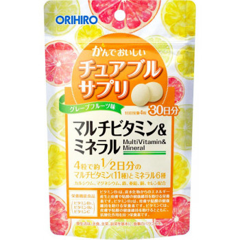 Orihiro - БАД Мультивитамины и минералы со вкусом тропических фруктов «ОРИХИРО» (120шт.)