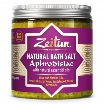 Зейтун - Афродизиак соль для ванн с маслами розы, сандала, нероли и герани (250мл.)