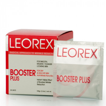 Leorex Booster Plus - Гипоаллергенная нано-маска для экспресс-разглаживания морщин для чувствительной кожи и кожи с выраженным куперозом (30саше)